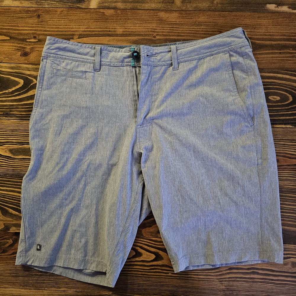 Linksoul Heather Gray Men's Flat Front Shorts, Men's 33W